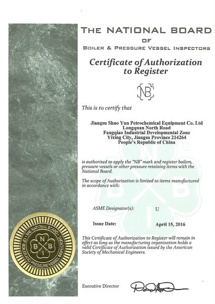 China Jiangsu Stord Works Ltd. Certificaciones